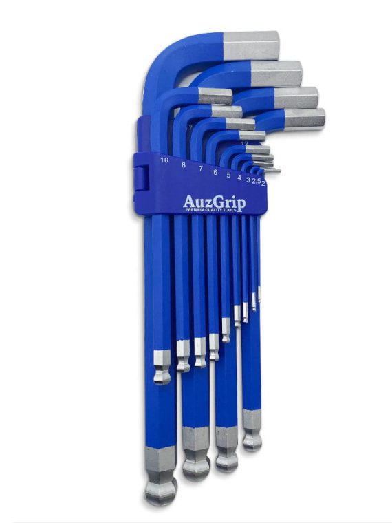 AuzGrip A71305 13 Piece Extra Long Metric 2-19mm Ball Point Magnetic Jumbo Hex Key Set